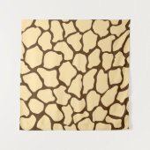 Brown Giraffe Pattern – Minimal Animal Print Wandkleed (Voorkant)