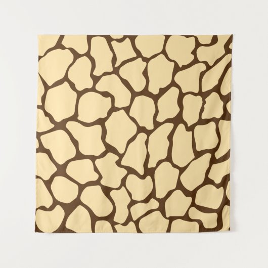 Brown Giraffe Pattern – Minimal Animal Print Wandkleed (Voorkant)