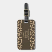 Brown Giraffe Pattern Print Bagagelabel (Voorkant verticaal)