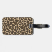 Brown Giraffe Pattern Print Bagagelabel (Achterkant horizontaal)
