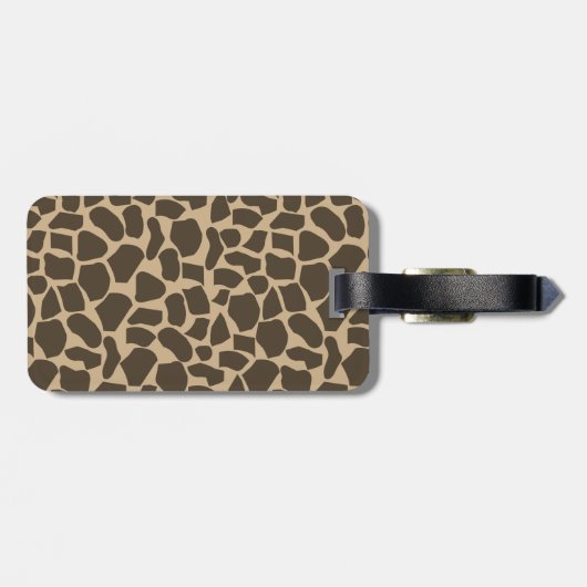 Brown Giraffe Pattern Print Bagagelabel (Achterkant horizontaal)