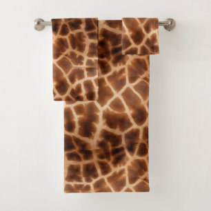 Brown Giraffe Print Bad Handdoek