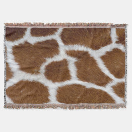 Brown Giraffe Print Faux Fur Realistic Skin Deken