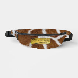 Brown Giraffe Print Faux Fur Realistic Skin Heuptasje
