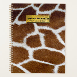 Brown Giraffe Print Faux Fur Realistic Skin Planner