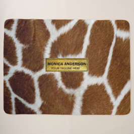 Brown Giraffe Print Faux Fur Realistic Skin Sherpa Deken