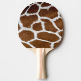 Brown Giraffe Print Faux Fur Realistic Skin Tafeltennisbatje