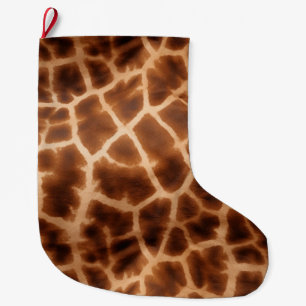 Brown Giraffe Print Grote Kerstsok