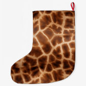 Brown Giraffe Print Grote Kerstsok (Achterkant)