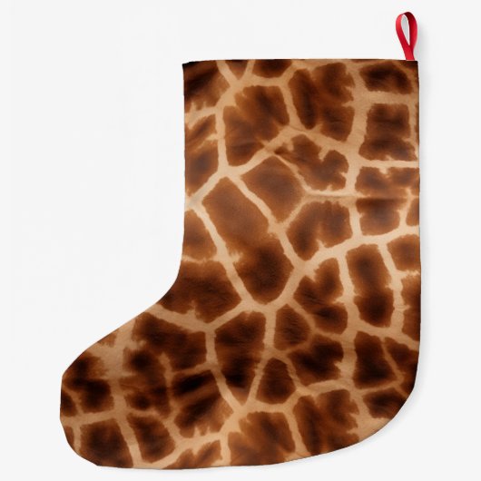 Brown Giraffe Print Grote Kerstsok (Achterkant)
