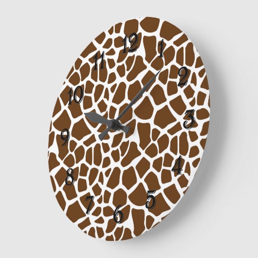Brown Giraffe Print Grote Klok (Hoek)