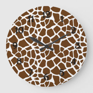 Brown Giraffe Print Grote Klok
