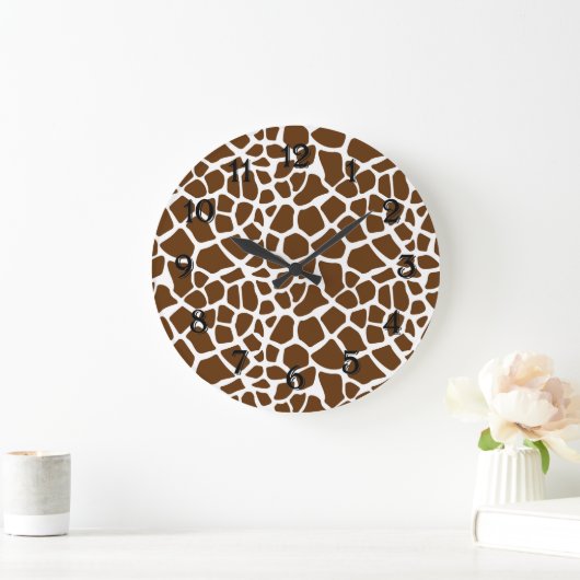Brown Giraffe Print Grote Klok (Huis)