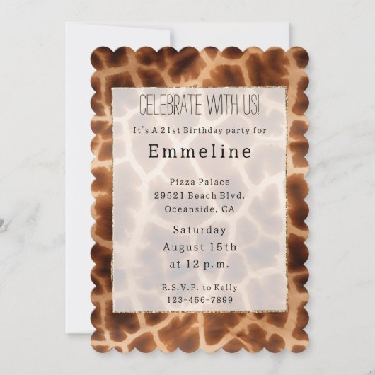 Brown Giraffe Print Kaart (Voorkant)