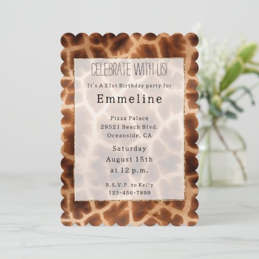 Brown Giraffe Print Kaart