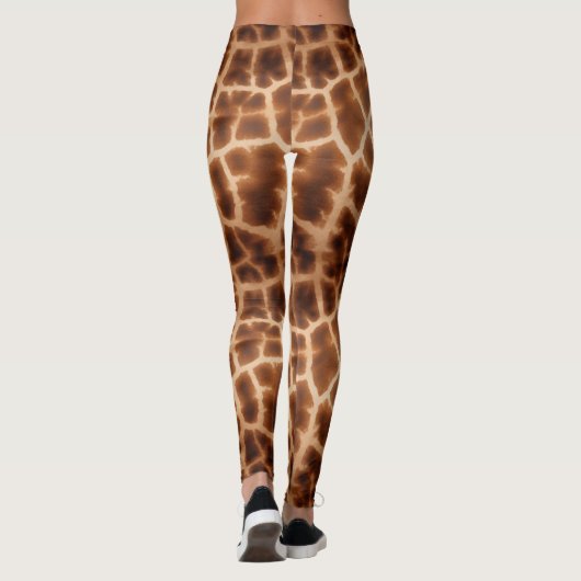 Brown Giraffe Print Leggings (Achterkant)