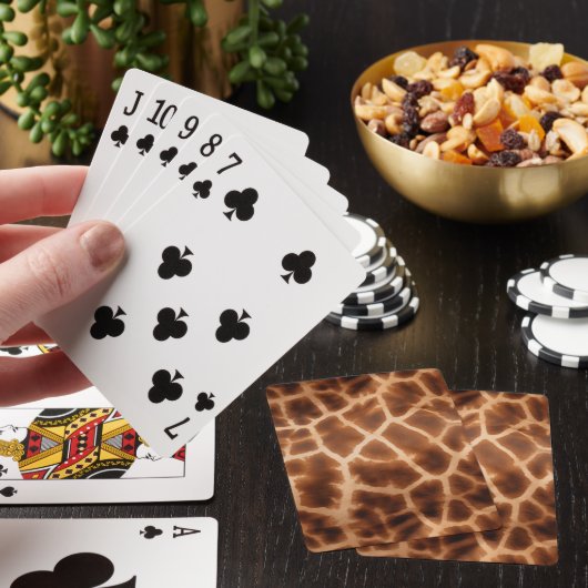 Brown Giraffe Print Pokerkaarten (Insitu)