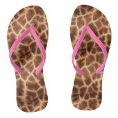 Brown Giraffe Print Teenslippers (Voetbed)