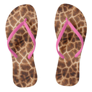 Brown Giraffe Print Teenslippers