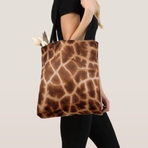 Brown Giraffe Print Tote Bag