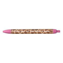 Brown Giraffe Print Zwarte Inkt Pen
