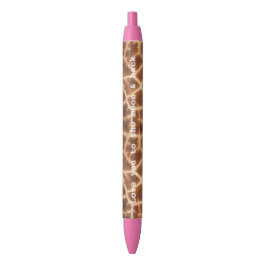 Brown Giraffe Print Zwarte Inkt Pen