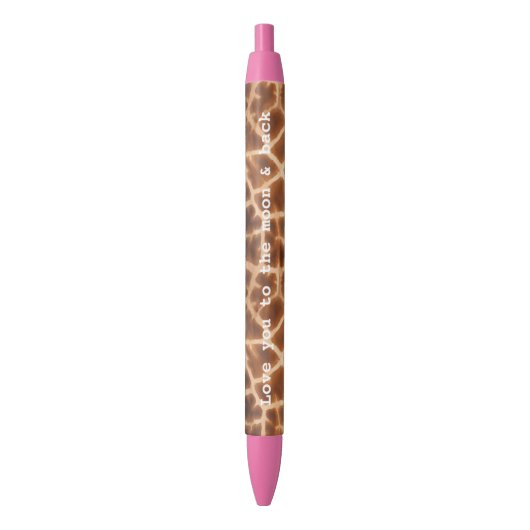 Brown Giraffe Print Zwarte Inkt Pen (Voorkant Verticaal)
