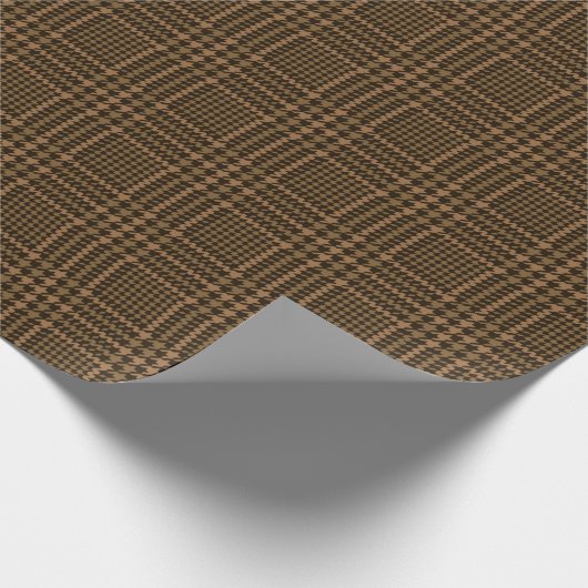 Brown Glen Check Houndstooth Pset Pattern Cadeaupapier (Hoek)