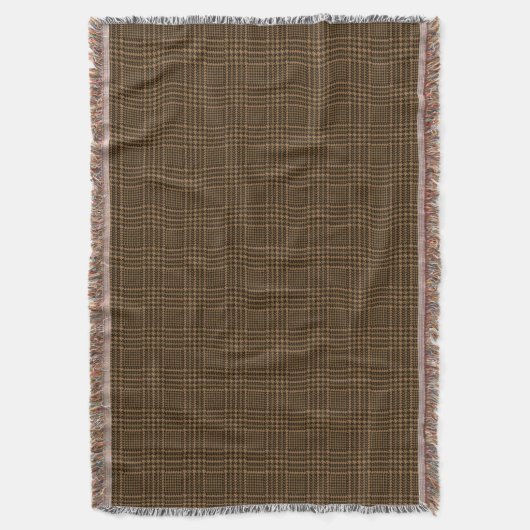Brown Glen Check Houndstooth Pset Pattern Deken (Voorkant Verticaal)
