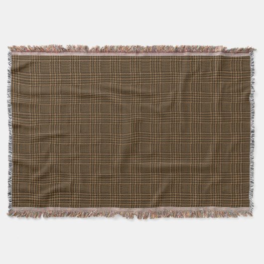 Brown Glen Check Houndstooth Pset Pattern Deken (Voorkant)