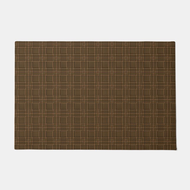 Brown Glen Check Houndstooth Pset Pattern Deurmat (Voorkant)