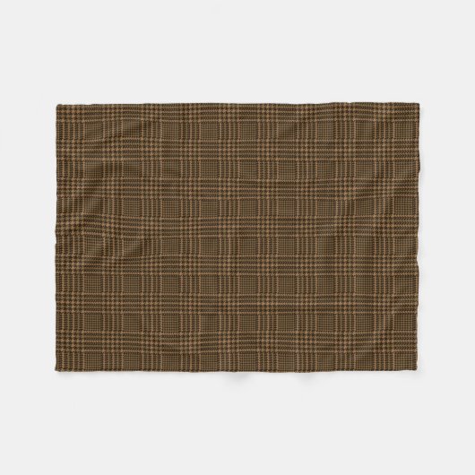 Brown Glen Check Houndstooth Pset Pattern Fleece Deken (Voorkant (Horizontaal))