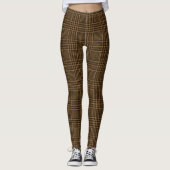 Brown Glen Check Houndstooth Pset Pattern Leggings (Voorkant)