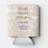Brown glitter twinkle twinkle little star birthday blikjeskoeler (Achterkant)