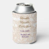 Brown glitter twinkle twinkle little star birthday blikjeskoeler (Blikje Achterkant)