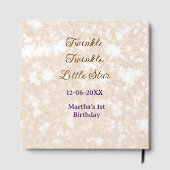 Brown glitter twinkle twinkle little star birthday gastenboek (Achterkant)
