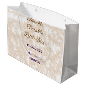 Brown glitter twinkle twinkle little star birthday groot cadeauzakje (Achterkant Gekanteld)