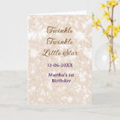 Brown glitter twinkle twinkle little star birthday kaart (Gele Bloem)