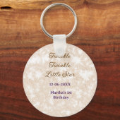 Brown glitter twinkle twinkle little star birthday sleutelhanger (Voorkant)