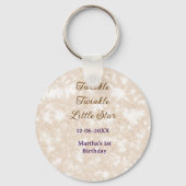 Brown glitter twinkle twinkle little star birthday sleutelhanger (Achterkant)