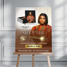 Brown & Gold Book Release Ontmoet het Auteursbord