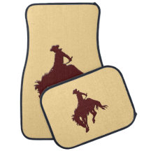 Brown Gold Cowboy Bucking Horse