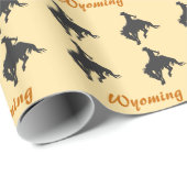 Brown Gold Cowboy Bucking Horse Cadeaupapier (Rol Hoek)