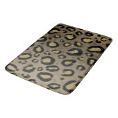Brown Gold Glitter & Black Leopard Cheetah Print Badmat (Gekanteld)