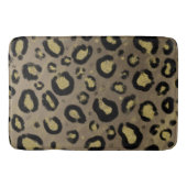 Brown Gold Glitter & Black Leopard Cheetah Print Badmat (Voorkant)