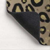 Brown Gold Glitter & Black Leopard Cheetah Print Muismat (Hoek)
