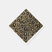 Brown Gold Glitter & Black Leopard Cheetah Print Servet (Hoek)