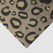 Brown Gold Glitter & Black Leopard Cheetah Print Tissuepapier (Detail)