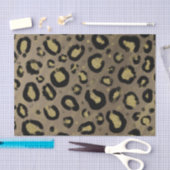 Brown Gold Glitter & Black Leopard Cheetah Print Tissuepapier (Craft)