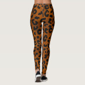 Brown Gold Leopard Print Running Leggings (Achterkant)